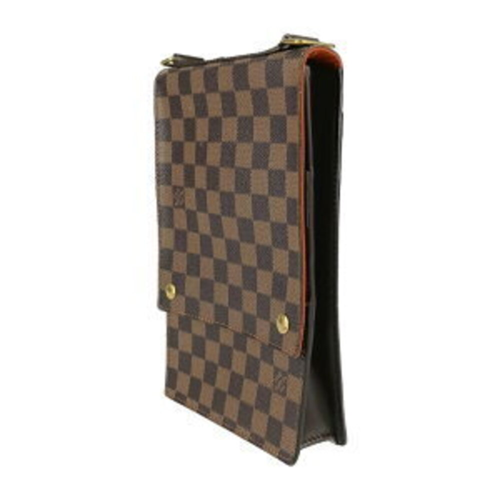 Louis Vuitton leather Damier Brown Portobello Ebene bag canvas shoulder